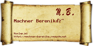Machner Bereniké névjegykártya